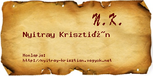 Nyitray Krisztián névjegykártya